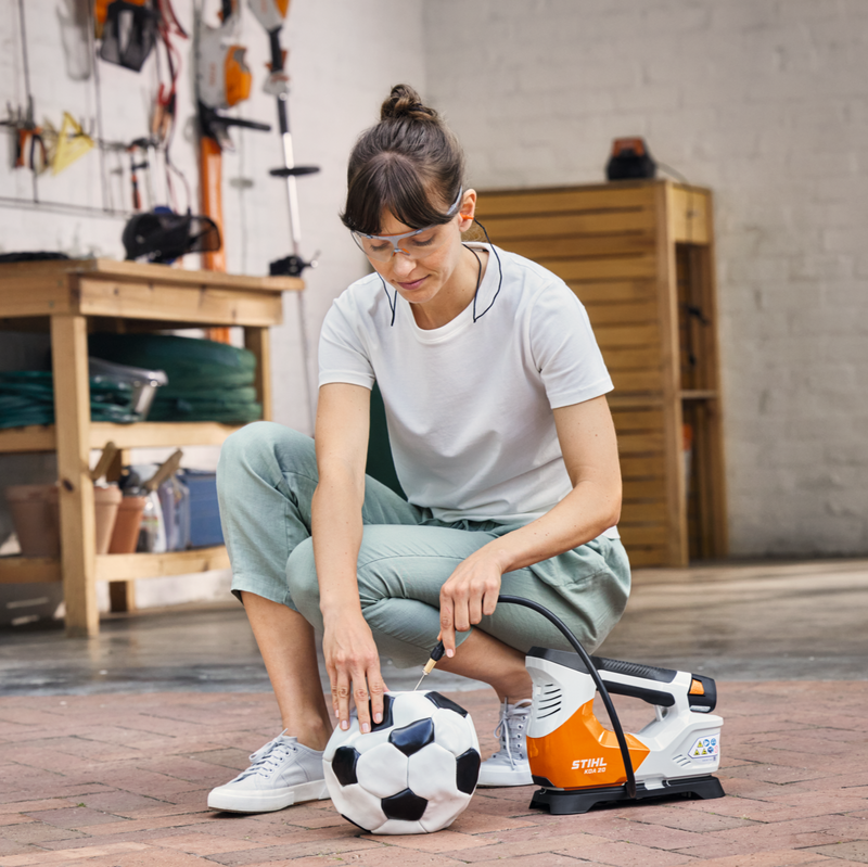 Load image into Gallery viewer, STIHL KOA 20 Cordless Air Inflator Pumping Soccer Ball
