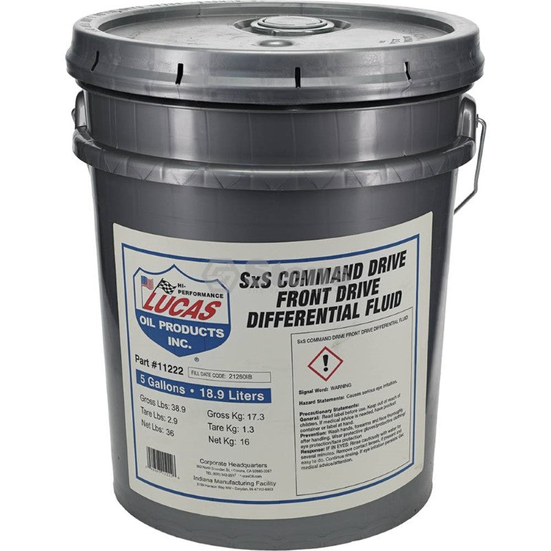 Load image into Gallery viewer, Lucas Oil Synthetic SxS Command Drive Front Differential Fluid 5 Gallon Pail Stens 051-956 Default Title