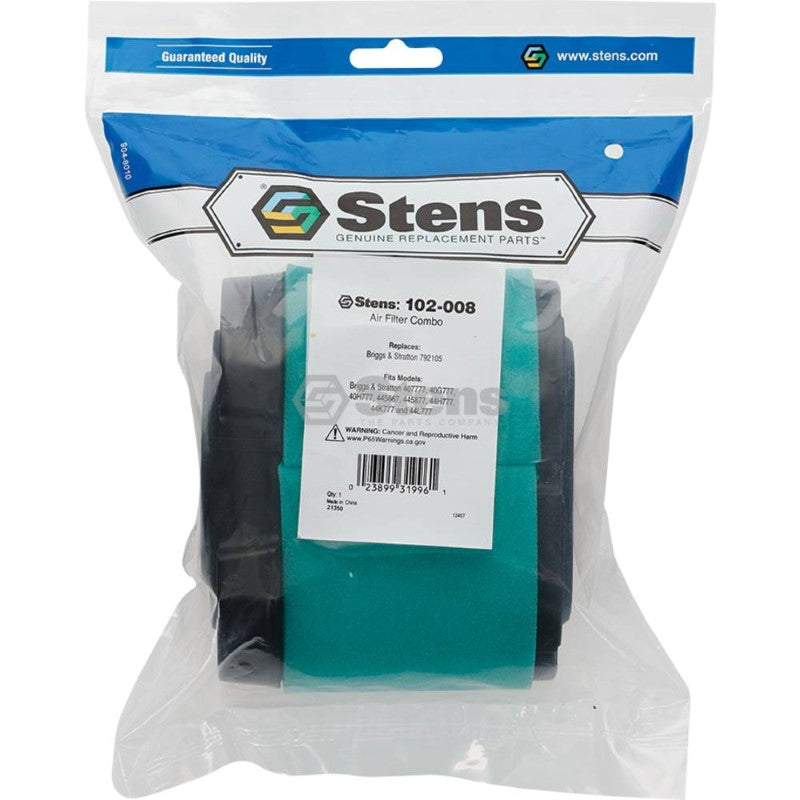 Load image into Gallery viewer, Briggs & Stratton Air Filter Combo 792105 Stens Replacement 102-008