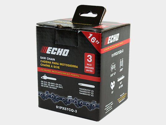 ECHO 16 Inch Chainsaw Chain 91PX57CQ 3 Pack 