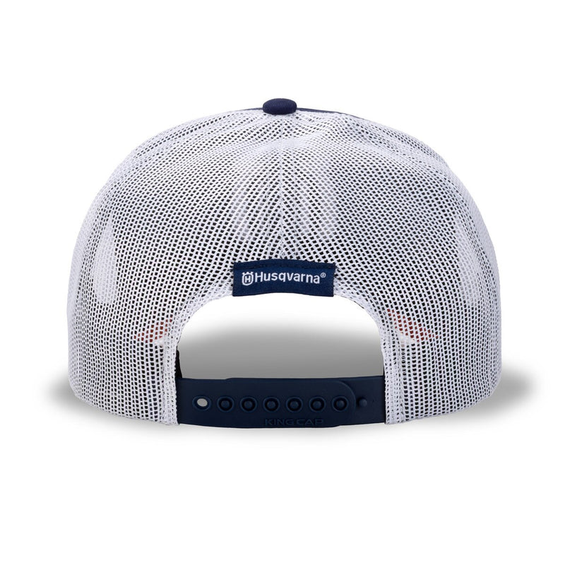 Load image into Gallery viewer, Husqvarna Hat Navy Orange White Mesh 
