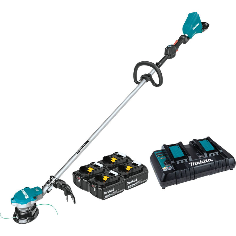 Load image into Gallery viewer, Makita 36V (X2) BL String Trimmer Kit (5.0Ah) w/ 4 extra batteries XRU15PT1
