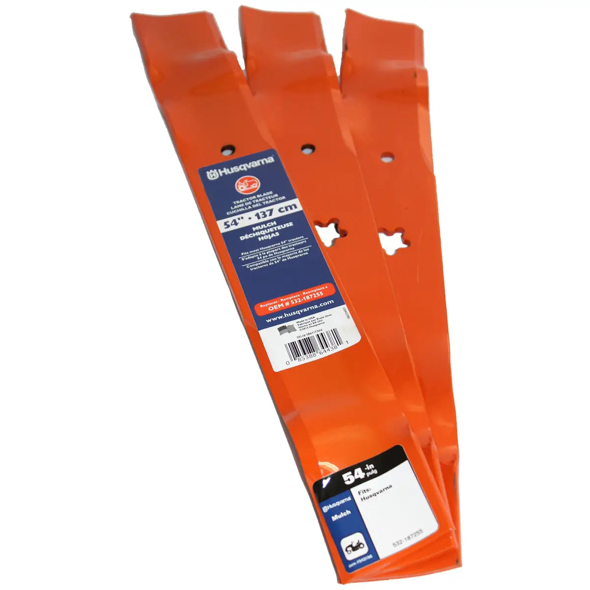 Husqvarna Riding Lawn Mower 54 Inch Mulch Blades (stamped deck) OEM 58