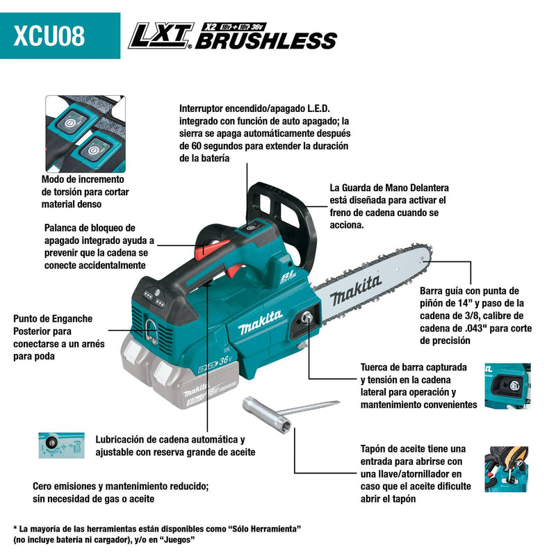 Load image into Gallery viewer, Makita 36V (X2) BL 14&quot; Top Handle  Kit (5.0Ah) XCU08PT
