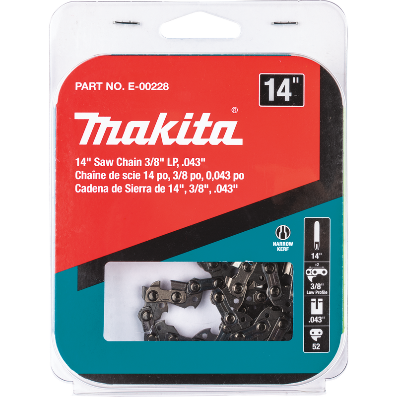 Load image into Gallery viewer, Makita 14&quot; Saw Chain, 3/8” LP, .043”, 52, Low Kickback E-00228
