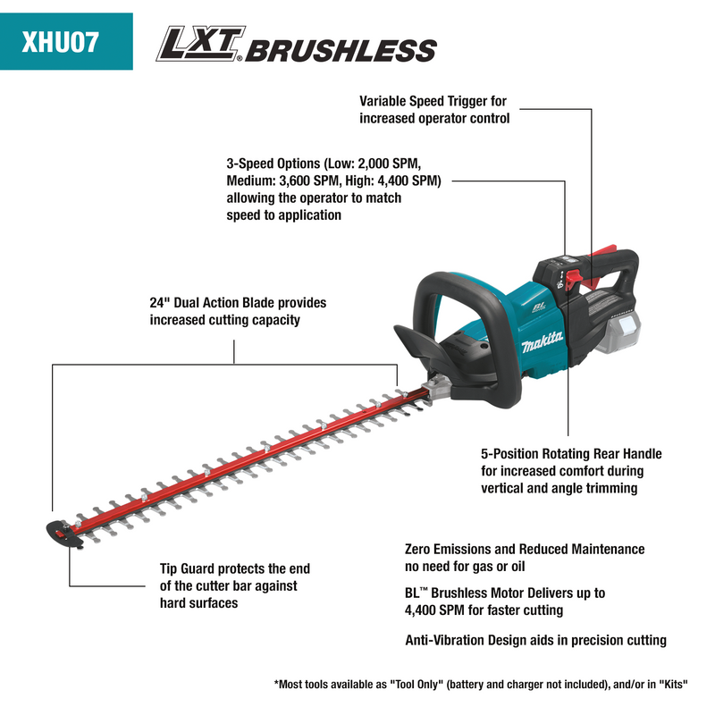 Load image into Gallery viewer, Makita 18V BL 24&quot; Hedge Trimmer Kit (5.0Ah) XHU07T Default Title
