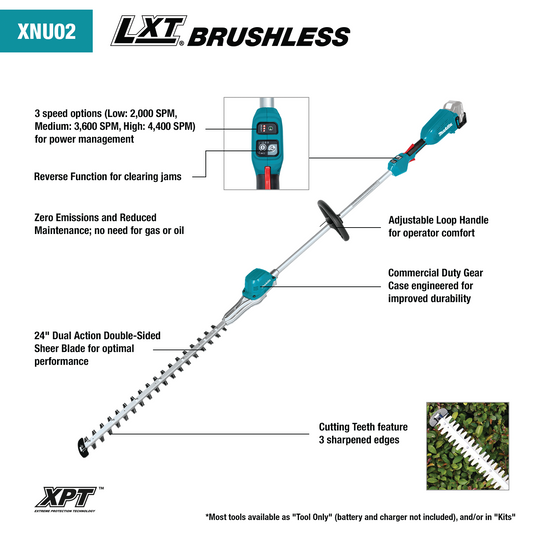 Makita 18V LXT 24” Fixed Pole Hedge Trimmer Kit XNU02T Default Title